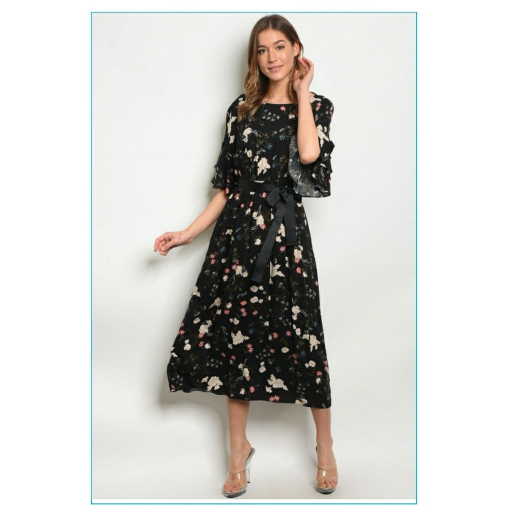 Black floral dress 🌸
